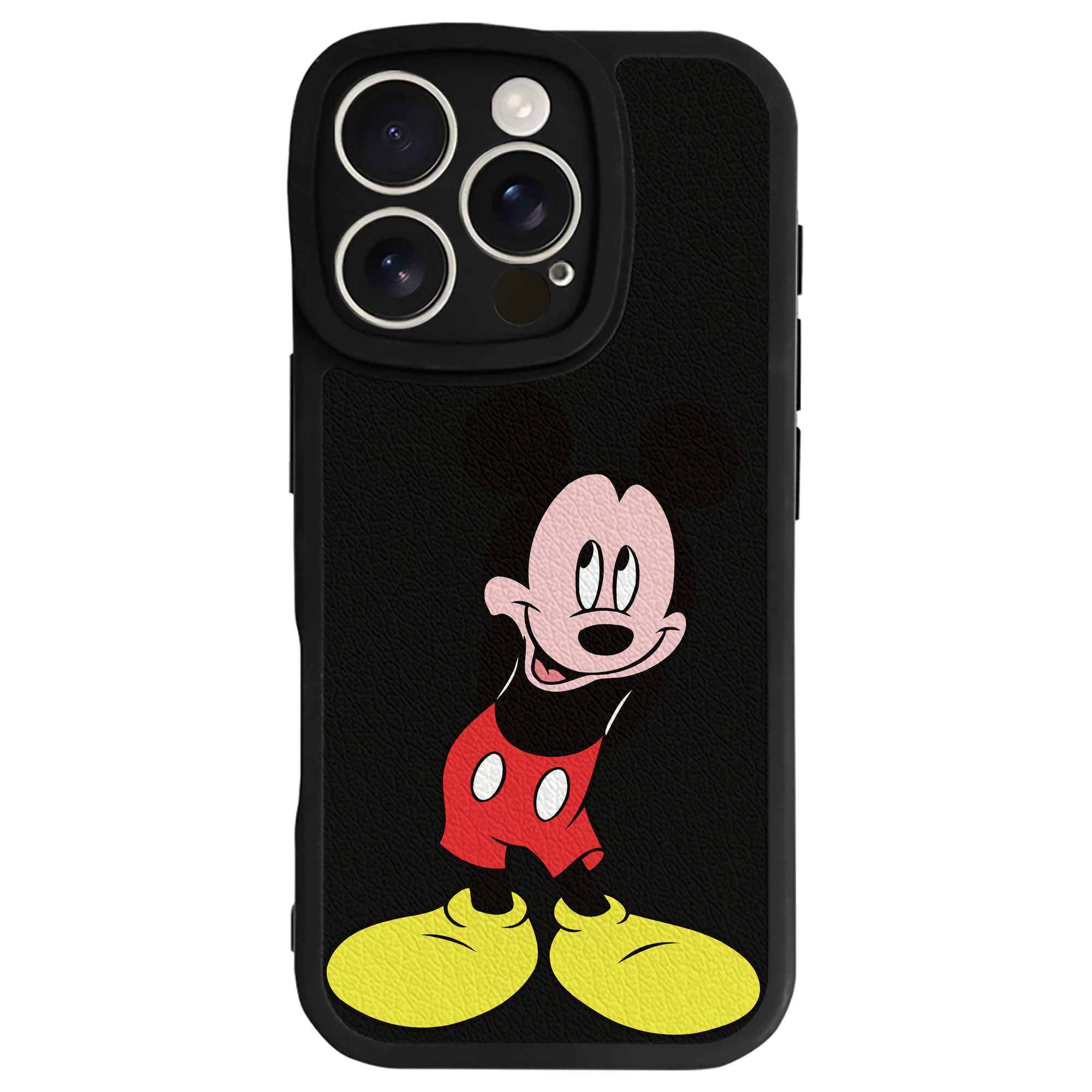 （画像用） ミッキーマウス Mickey Mouse 【iPhone 16シリーズ対応】シリコンスマホケース（レザー調） 材質：シリコン